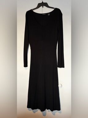 Eddie Bauer Black Long-Sleeve A-Line Dress